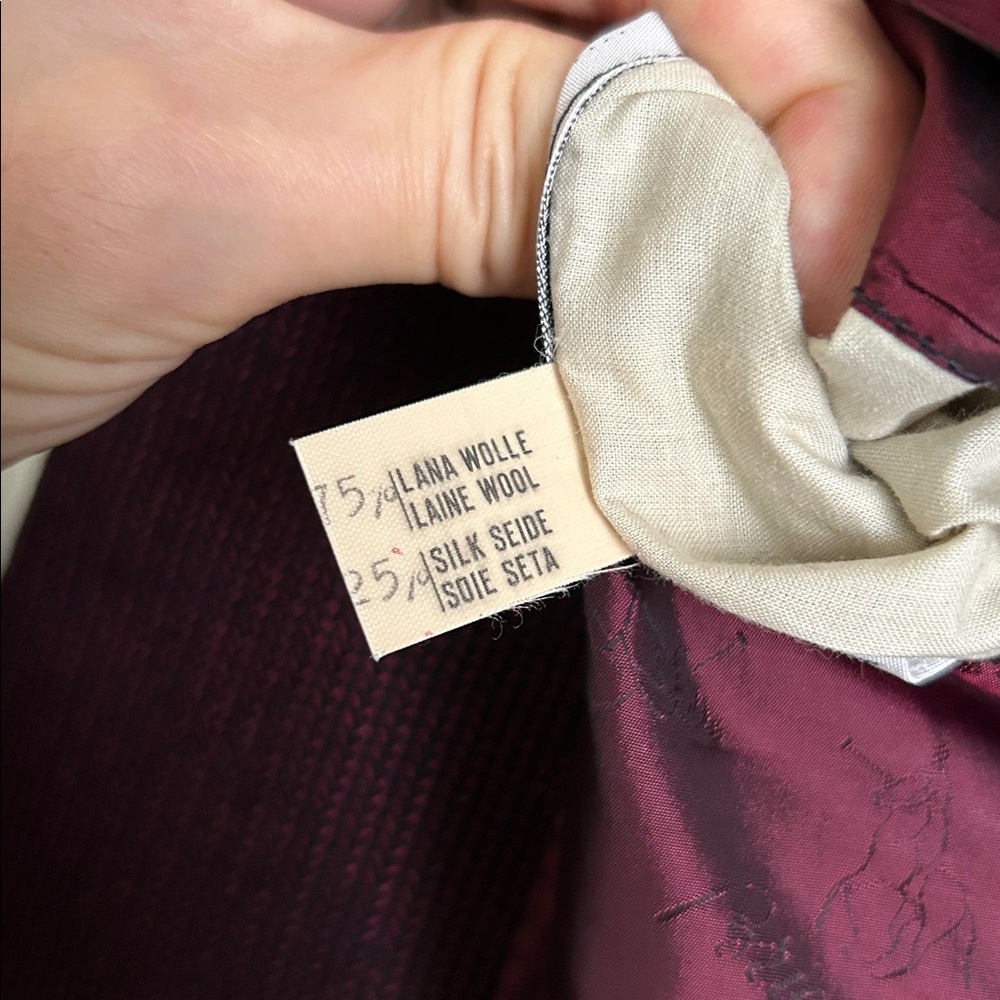 Brioni Men’s Rich Burgundy Sport Coat 75% Wool 25% Silk Made in Italy 🇮🇹 - Picture 12 of 12